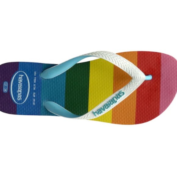 Rainbow Top Pride Themed Stripes Flip Flop - Picture 5 of 16
